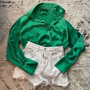 ZARA Satin Botton Down